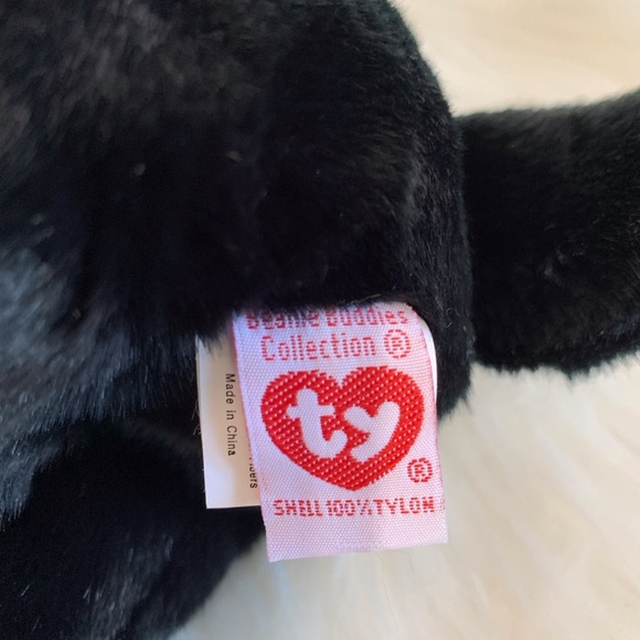 Ty (18) Black Plush Dog with Checkered Bow Luke - Picture 5 of 9